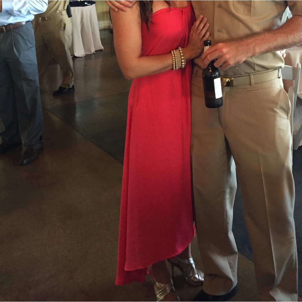 Coral High Low Dress